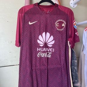 Nike Mens 2016 Club America Centenario Away Jersey Large (Marron/Lemon Chiffon)
